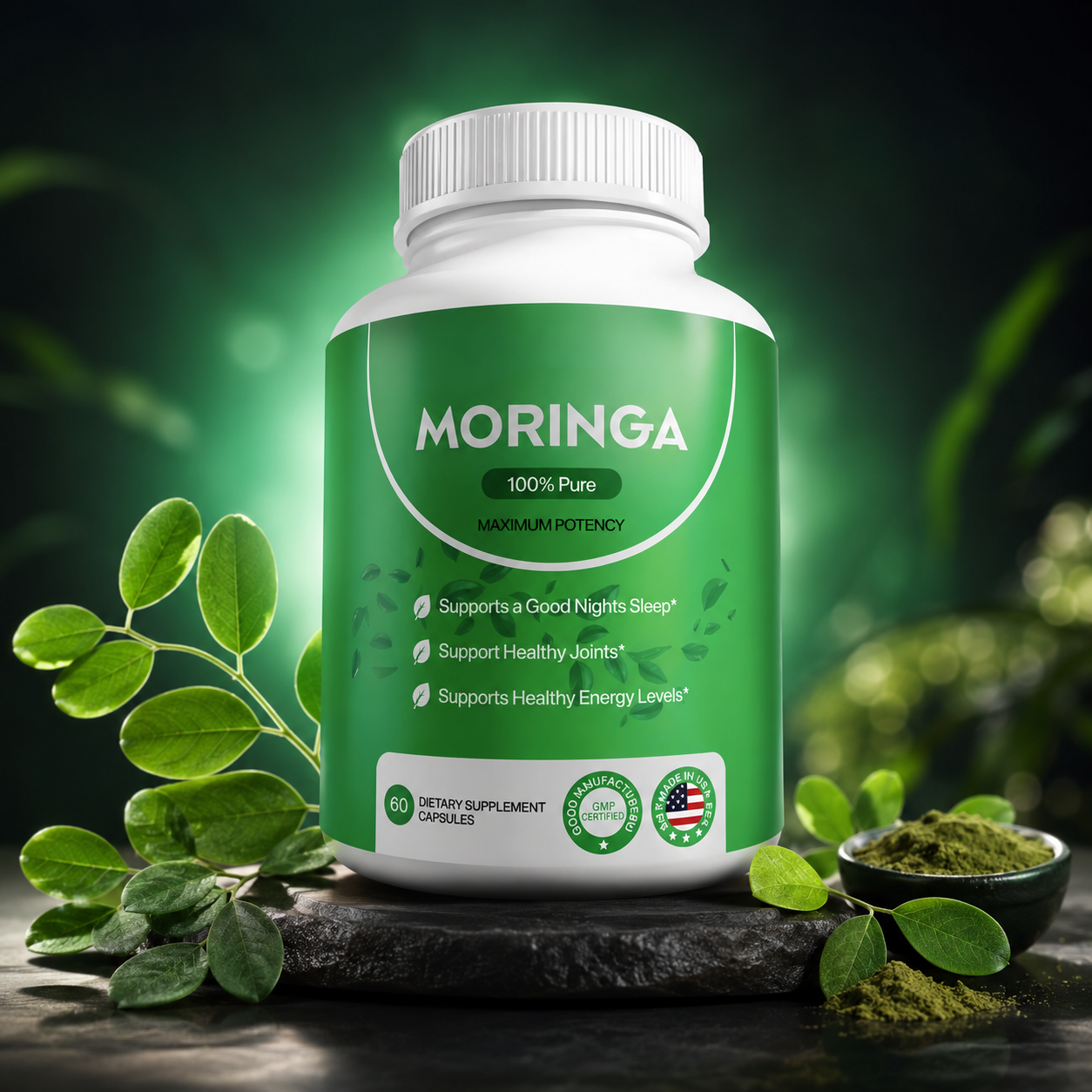 Moringa Pura 1200mg (90 Cápsulas)